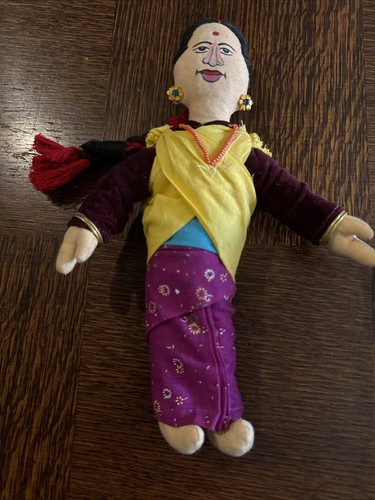 Vintage Asian Woman with Jewellery Doll Traditional Dress Culture Folk