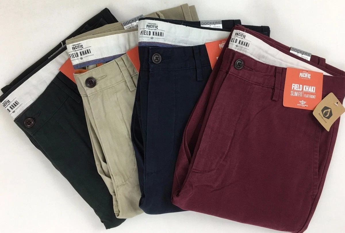 DOCKERS GENUINE LEVI S D1 SLIM FIT FLAT FRONT PACIFIC FIELD KHAKI CHINOS PANTS
