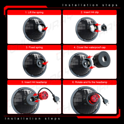フローライト For Datsun 280ZX/240Z/260Z/280Z Pair 7 inch Round LED Headlight Hi