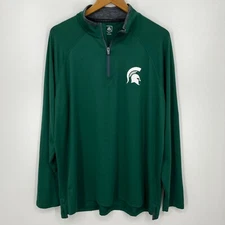 Michigan State Spartans Lightweight Pullover Sweatshirt Men's L Green J. America