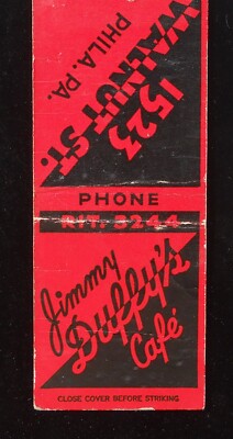 1940s Jimmy Duffy's Cafe 1523 Walnut St. Philadelphia PA Matchbook Pennsylvania