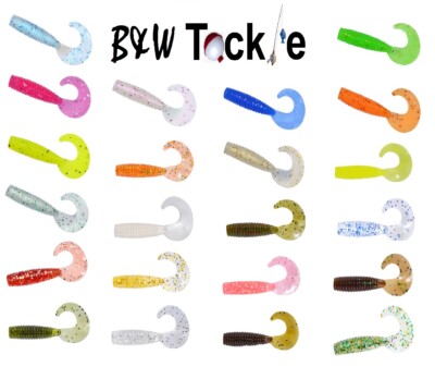 B&W Tackle~Curl Tail Grubs~1.75''~24 color choices~Crappie~FREE Shipping