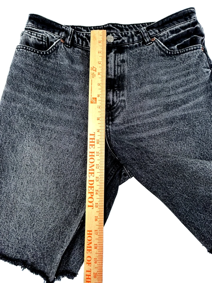 Monki Women's Black Cutoff Denim Shorts Size 30 - Image 4 of 4