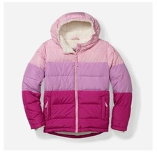 Eddie Bauer Girls Classic Down Hooded Sherpa Winter Jacket, Size XL, Blossom NWT