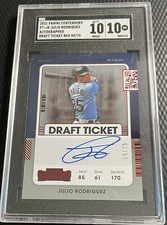2021 Julio Rodriguez SGC 10/10 Contenders Red Draft Ticket Auto #PTJR - 59/75