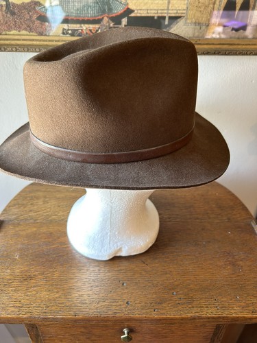 Vtg Stetson Fedora Hat M 1985 James Dean Foundation 2” Brim Crown 5” Please Read - Picture 4 of 13