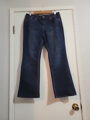 New York Company NYC Jeans Womens 12 Low Rise Boot Cut Curvy Stretch Indigo Dark