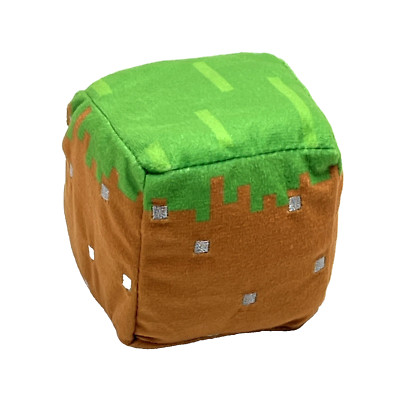 Minecraft Basic Blocks Grass Block Mini Plush Collectible 3 Inch