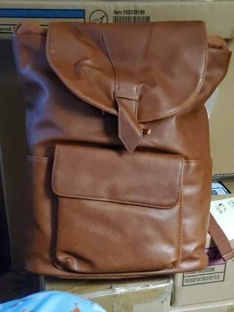 Faux Leather Backpack W 