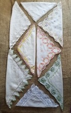 Handkerchiefs Lady's, Some With Crocheted  Lace Edges, Vintage Lot Of 8