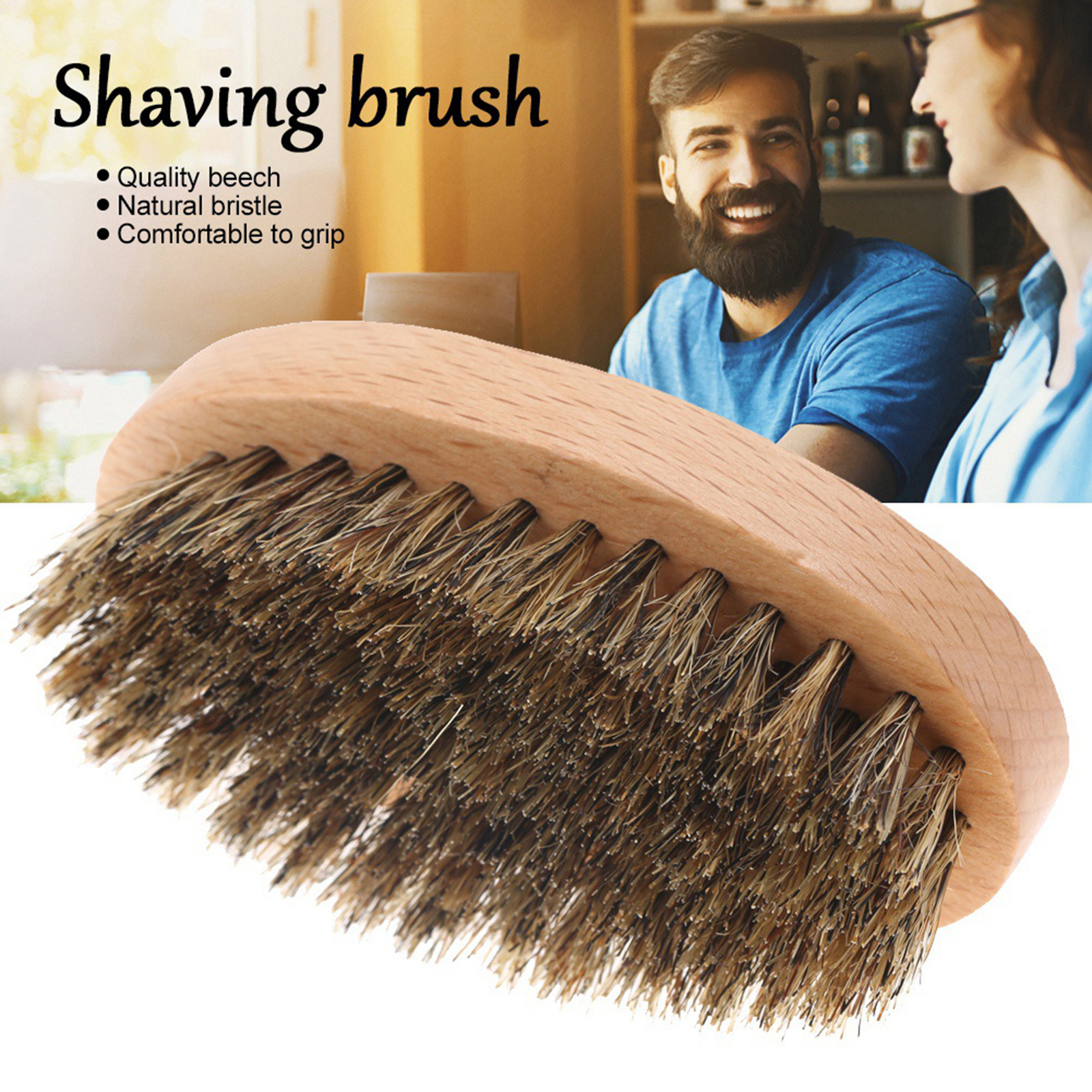 Hommes Face Cleaning Hair Brush Moustache Ovale Barbe Rasage Massage Brush eBay