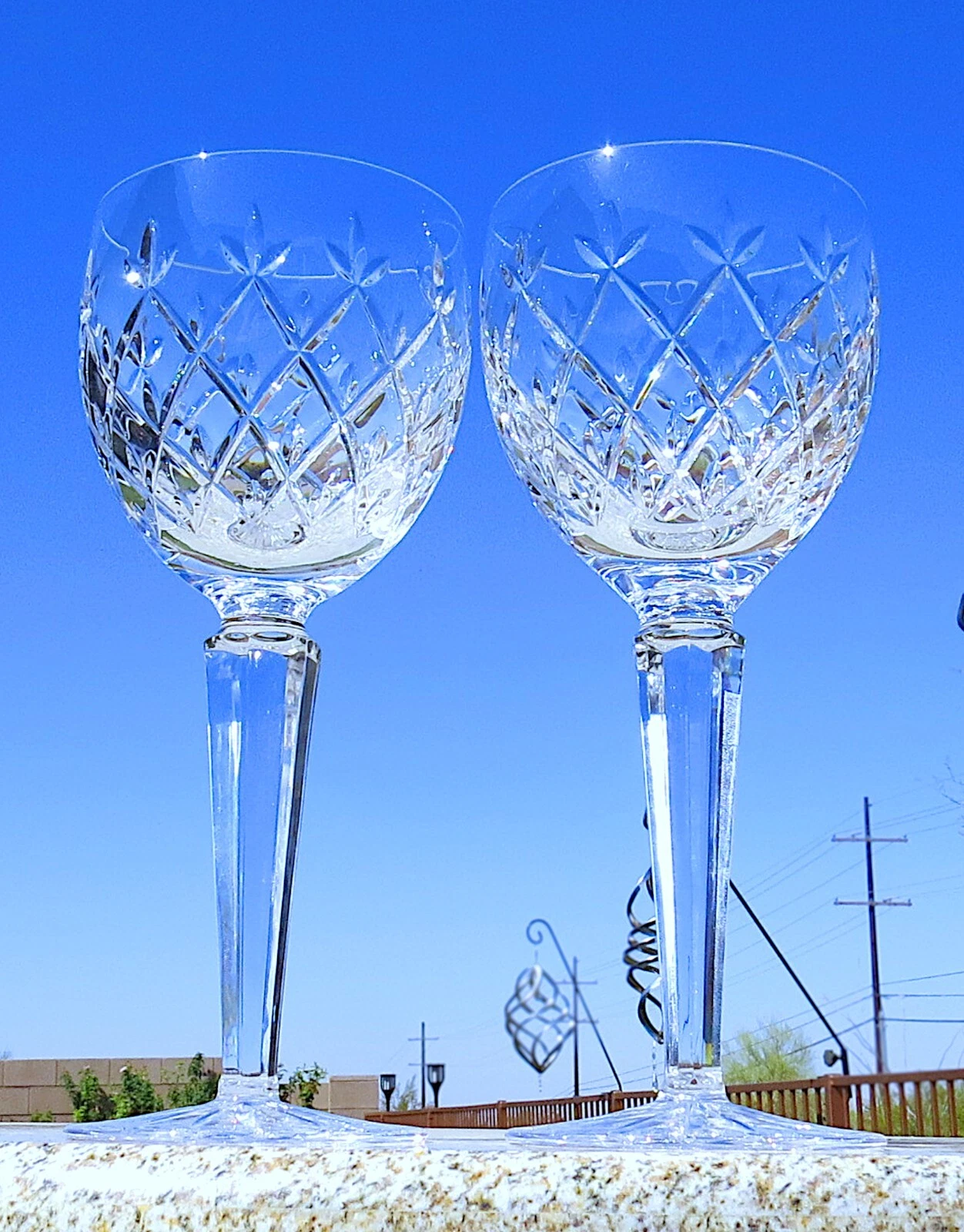 Rare! FABERGE NOBILIS CRYSTAL WINE GLASSES water goblet LUXURY clear hand cut
