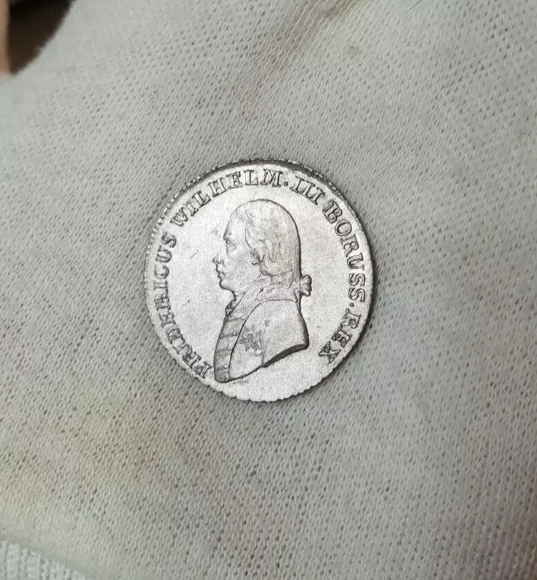 Prussia 1/6 Thaler 1805 Silver Aunc-Unc Coin 4 Groschen Germany Portrait - Image 4 of 4