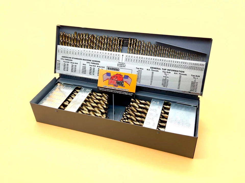 Drill Hog USA 115 Pc Drill Bit Set Letter Number COBALT M42 Lifetime Warranty - Image 2 of 4
