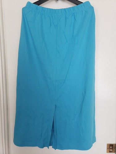 NWT The Quacker Factory Women Umbrella Hemline Long Skirt Blue SZ Large - Picture 2 of 3