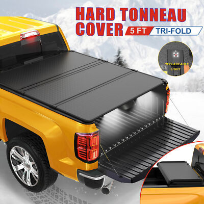 #ad 5FT Hard Tonneau Cover For 2016 2024 Toyota Tacoma Truck Bed Tri Fold Waterproof $269.79