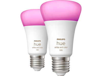PHILIPS Hue White & Col. Amb. E27 Doppelpack 2x1100 LED Lampe Mehrfarbig