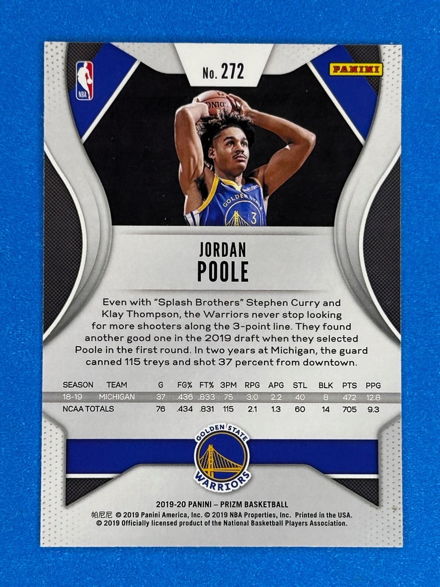 Jordan Poole Jordan 3pt Percentage 2019-20 Panini Prizm Jordan