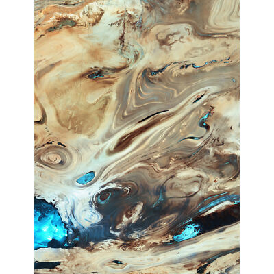 Dasht-E Kavir Salt Desert Satellite Image  Huge Wall Art Poster Print