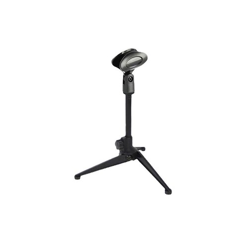 Small Desk/Table Top Microphone Stand Mic Tripod Clip Holder Foldable Adjustable