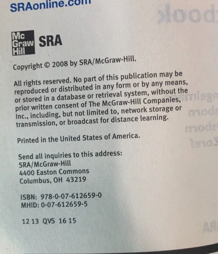 SRA READING MASTERY 5 Student Workbook And Assessment - SIGNATURE EDITION - Image 2 of 2