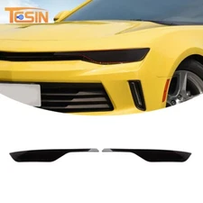 Sides Front Headlight Lamp Cover Trim For Chevrolet Camaro 2019+ Smoked Black