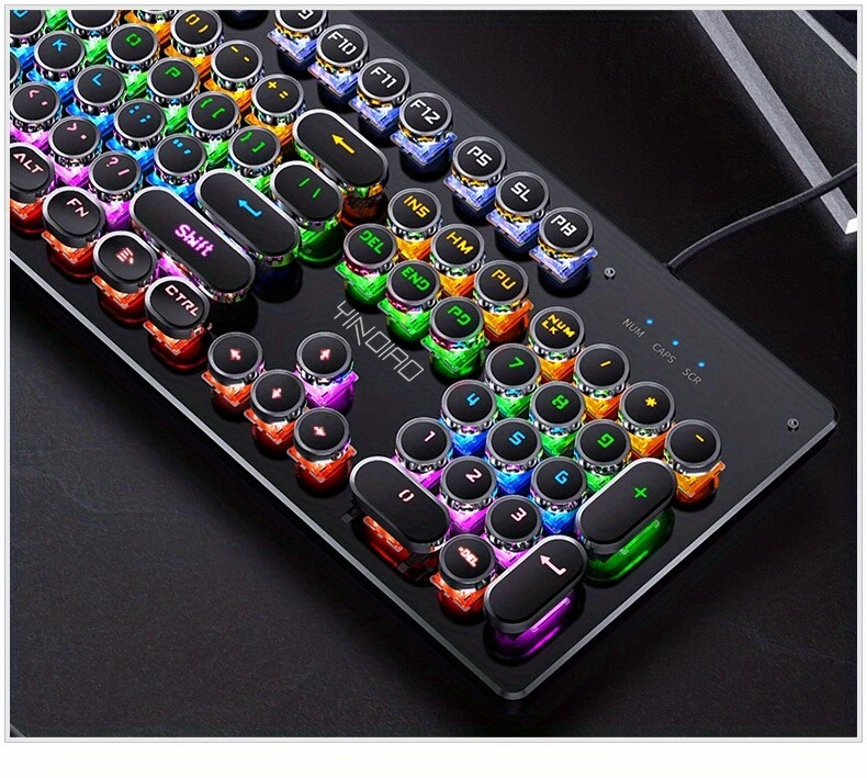 104-Key Mechanical Keyboard with Green Axis and Backlit for Office and E-sports Gaming 104-Key Mechanical Keyboard with Green Axis and Backlit for Office and E-sports Gaming
