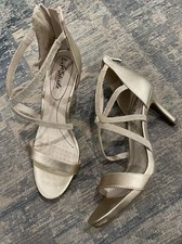 Life Stride Soft System Metallic Gold Sparkle Straps Formal Holiday Heels Size 9