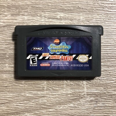 Spongebob Squarepants Lights Camera Pants! -Cart Only - Tested - Advance GBA