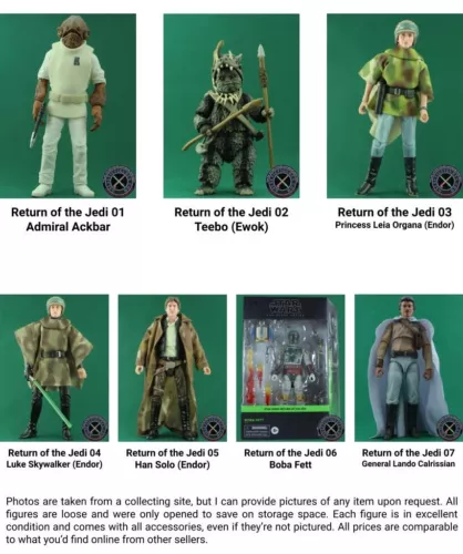 Star Wars Black Series Phase IV 6 Inch Action Figures Return of the Jedi (LOOSE)
