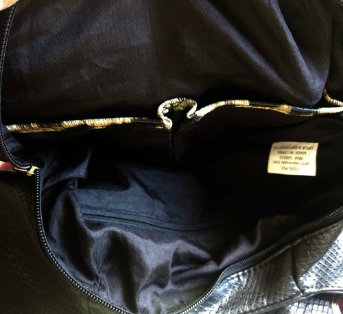 KATHY VAN ZEELAND LARGE BLACK WITH LEOPARD TRIM HANDBAG SHOULDER BAG RHINESTONES - Picture 6 of 6