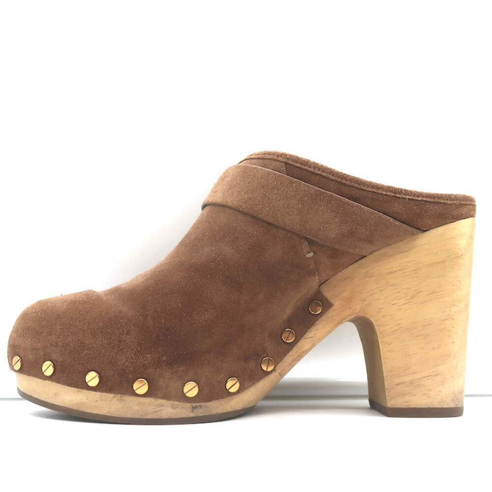 Veronica Beard Dacey Platform Clogs Brown Suede S… - image 11