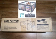 Suposeu Baby Playpen for Toddler, 50”×50” Large Baby Playard, Indoor & Outdoor