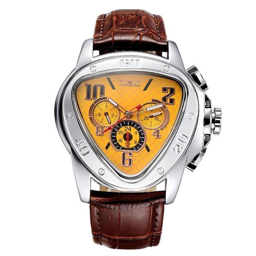 Reloj de pulsera de vestir WINNER de lujo dorado automático calendario mecánico cuero para hombre - Imagen 2 de 8