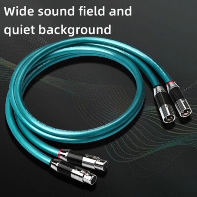 2PCS HiFi 8N OCC Audio Silver Plated Copper XLR Cable Rhodium Plated XLR Plug