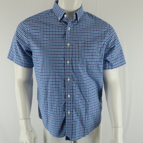 UNTUCKit Short Sleeve Button Up Shirt Mens S Blue 100% Cotton