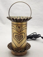 Irvin's Country Tinware Brass Tart Warmer Heart Design Vintage USA