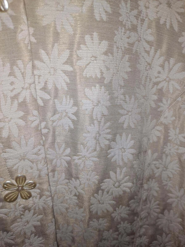 Blazer Liz Claiborne Primera Edición Blanco y Tostado Margarita Talla XL Foto 3 de 4