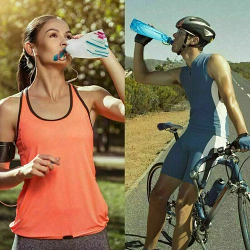 Faltbar Laufen Outdoor Aktivitäten Wasserflasche 700ml zusammenklappbar 700ml - Bild 11 von 32