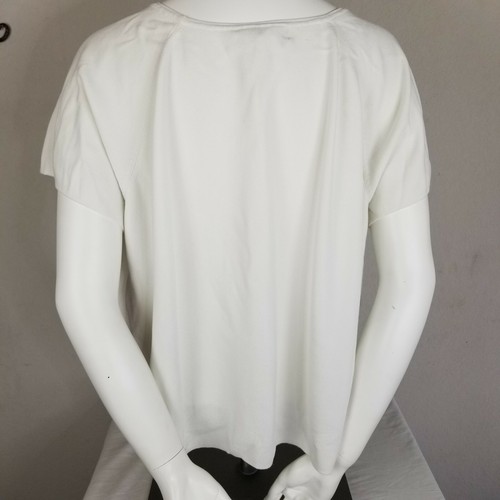 Blusa blanca acanalada manga corta Coldwater Creek - Imagen 3 de 8