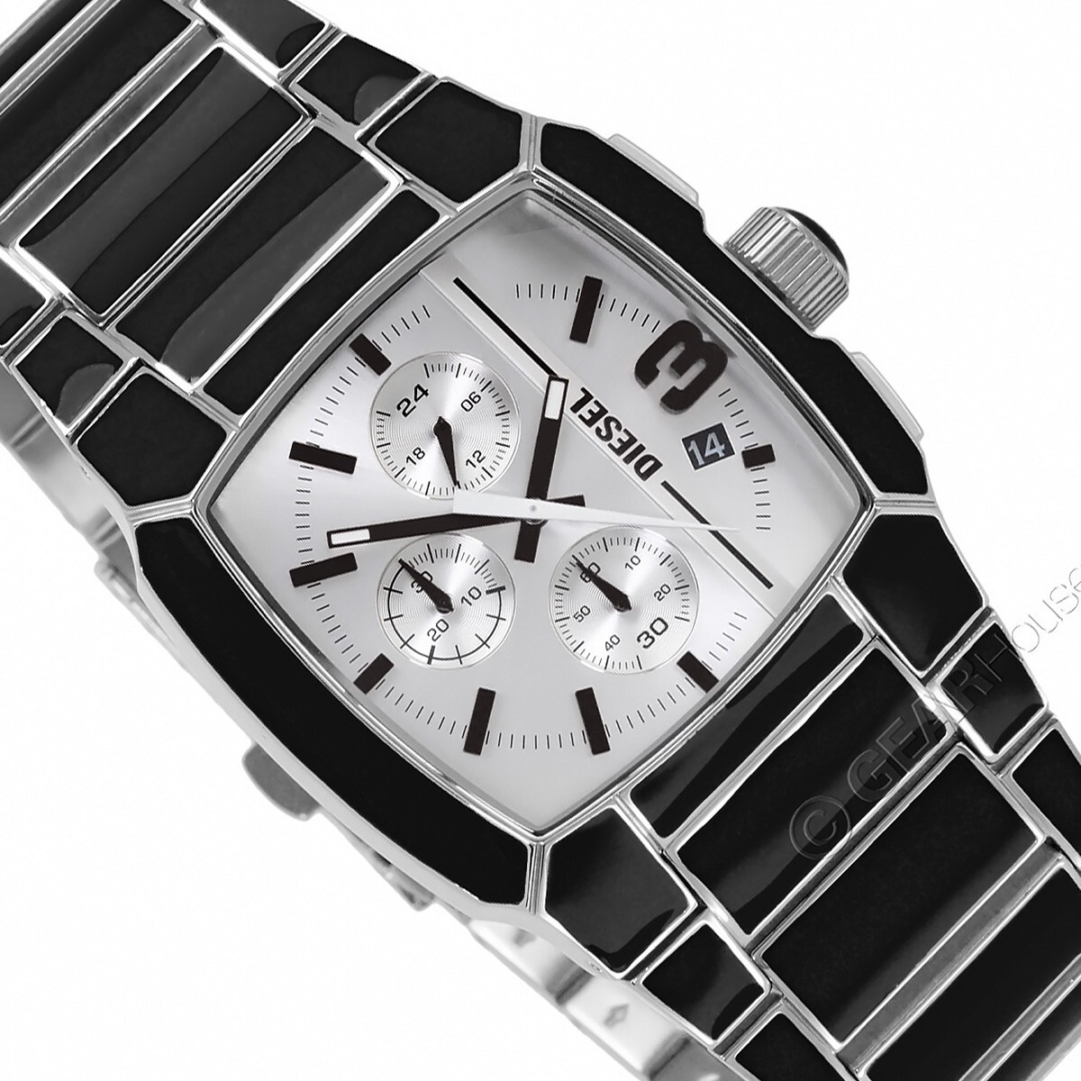 DIESEL Cliffhanger Mens Chronograph Watch, Gloss Black Enamel Band