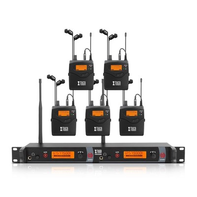 XTUGA RW2080 Wireless in Ear Monitor System 2 Channel 2/4/6/8 Bodypacks Monit...