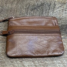 Vintage Buxton Leather Change Purse-Double Zipper