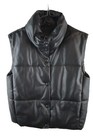 ZARA Black Padded Faux Leather Gilet size XS Womens Full Zip Casual Outdoors