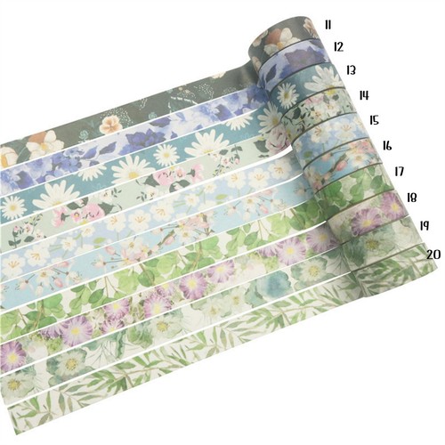Floral Pattern Washi Tape 4M Nature Flower Scrapbooking Journaling Crafting Tape - Foto 30 di 37