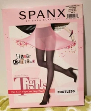 NWT Ladies SPANX Black Assets Shapewear Footless Tights  High Falutin Plus sz F