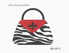 Zebra Ruby Pocketbook Needlepoint Kit or Canvas