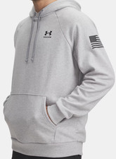 Under Armour Men's Freedom Flag Hoodie, Steel Gray/Black, XXL, NWT