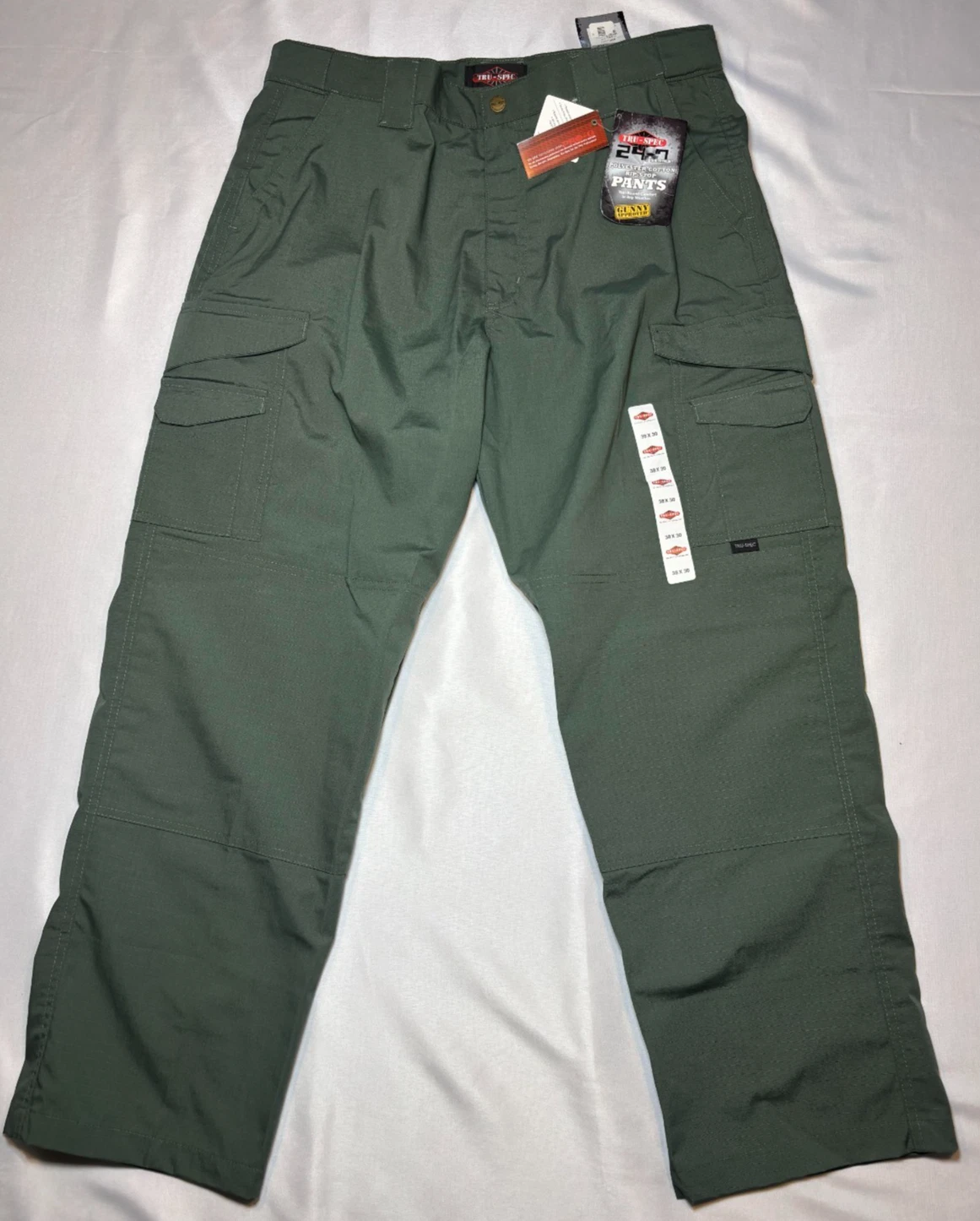 NEW TRU-SPEC 24 7 Series Pants Mens 38x30 Green Tactical Cargo Ripstop Workwear