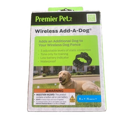 Premier Pet GIF00-16918 Wireless Add-A-Dog Collar 8Lbs+ for Wireless Fence